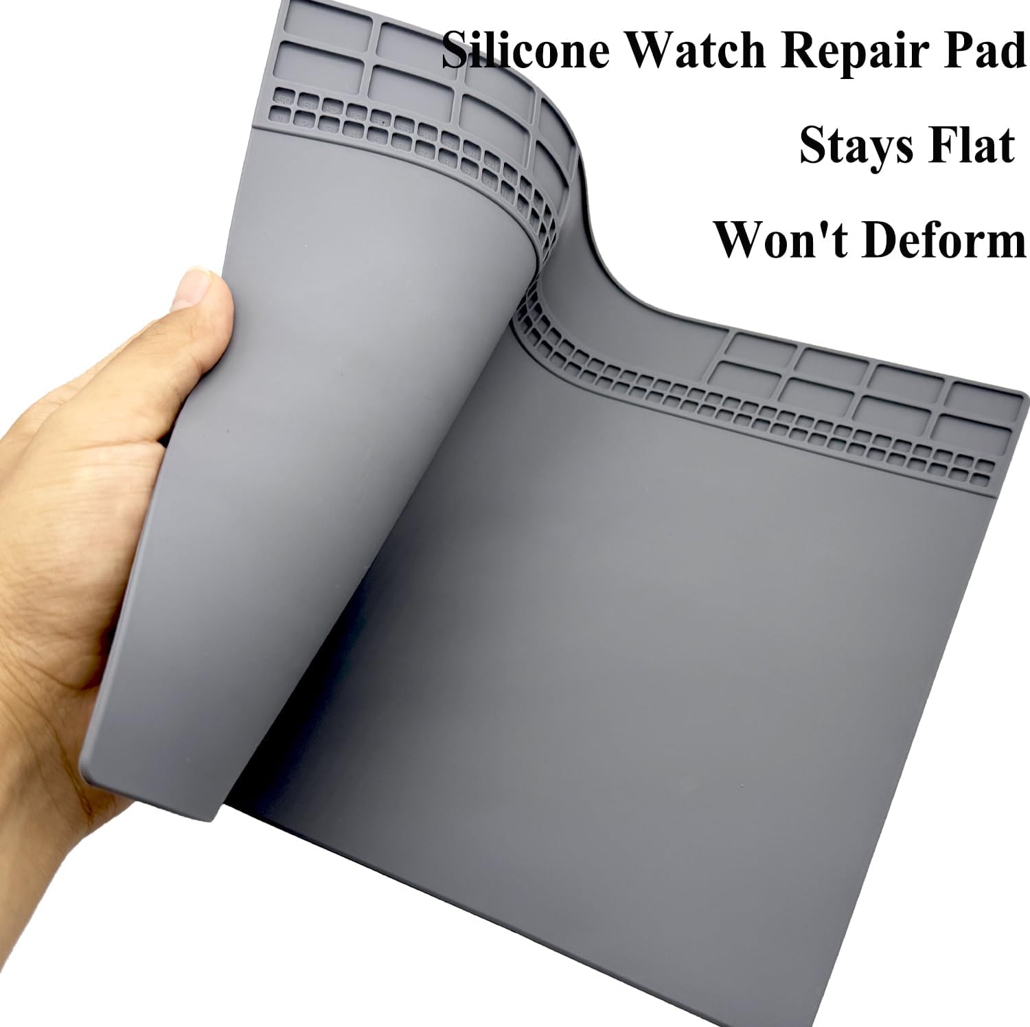 Watch Repair Mat, Heat Resistant Silicone Work Mats 932°F with Screw Position for Soldering, Wristwatch Repair Table Mat, Watchmaker Tools image 5