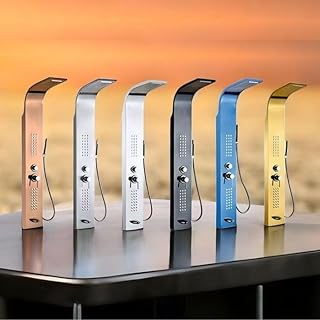 ZeeCry Shower Panel Thermostate Stainless Steel 5 in One, Tower System, Rainfall Shower, Body Massage Spray, Temperature D... Price In India