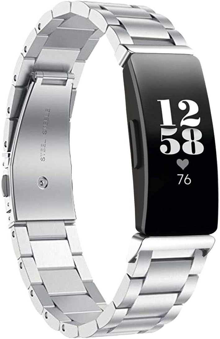 Aresh Compatible with Fitbit Inspire HR Bands & Fitbit Inspire Band, Stainless Steel Inspire Metal Strap Men Women Replacement Wristband for Fitbit Inspire/Fitbit Inspire HR Fitness Tracker