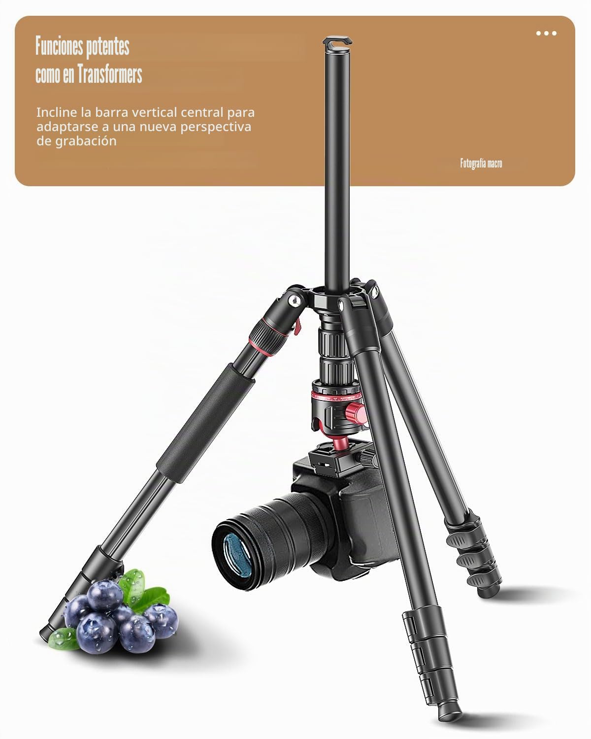 CAMBOFOTO Trípode de cámara de 80 Pulgadas, trípode y monopié de Aluminio Profesional con Cabeza de Bola 360 Grados con Bolsa de Transporte Compatible con Canon (Peso de 3.3 Libras, Carga de 15