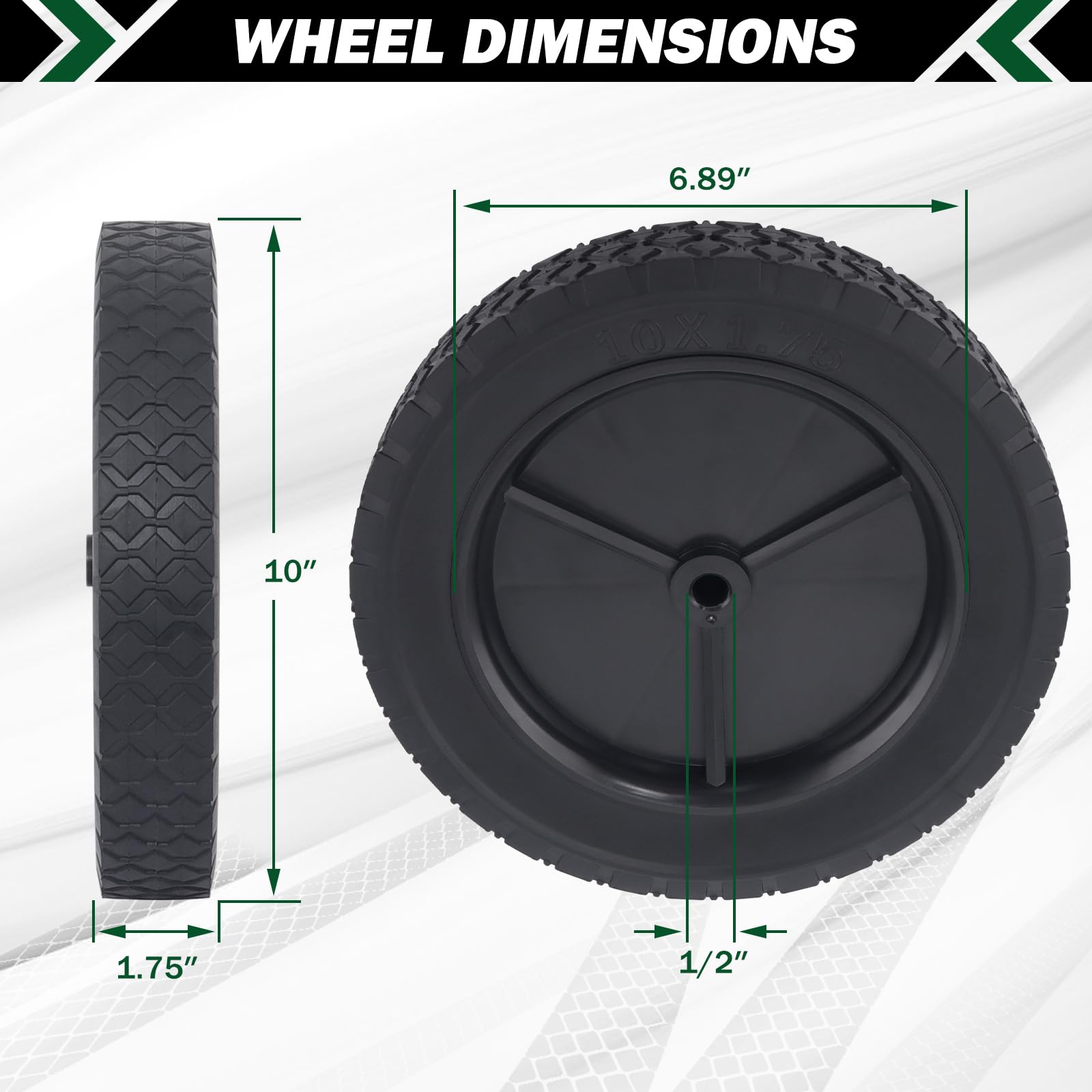 CheeMuii 4 ruote per tosaerba da 25,4 cm, colore nero, ricambio per Oregon 72-110, compatibili con tosaerba a spinta Craftsman/AYP/MTD, carrello a mano, barbecue, ecc