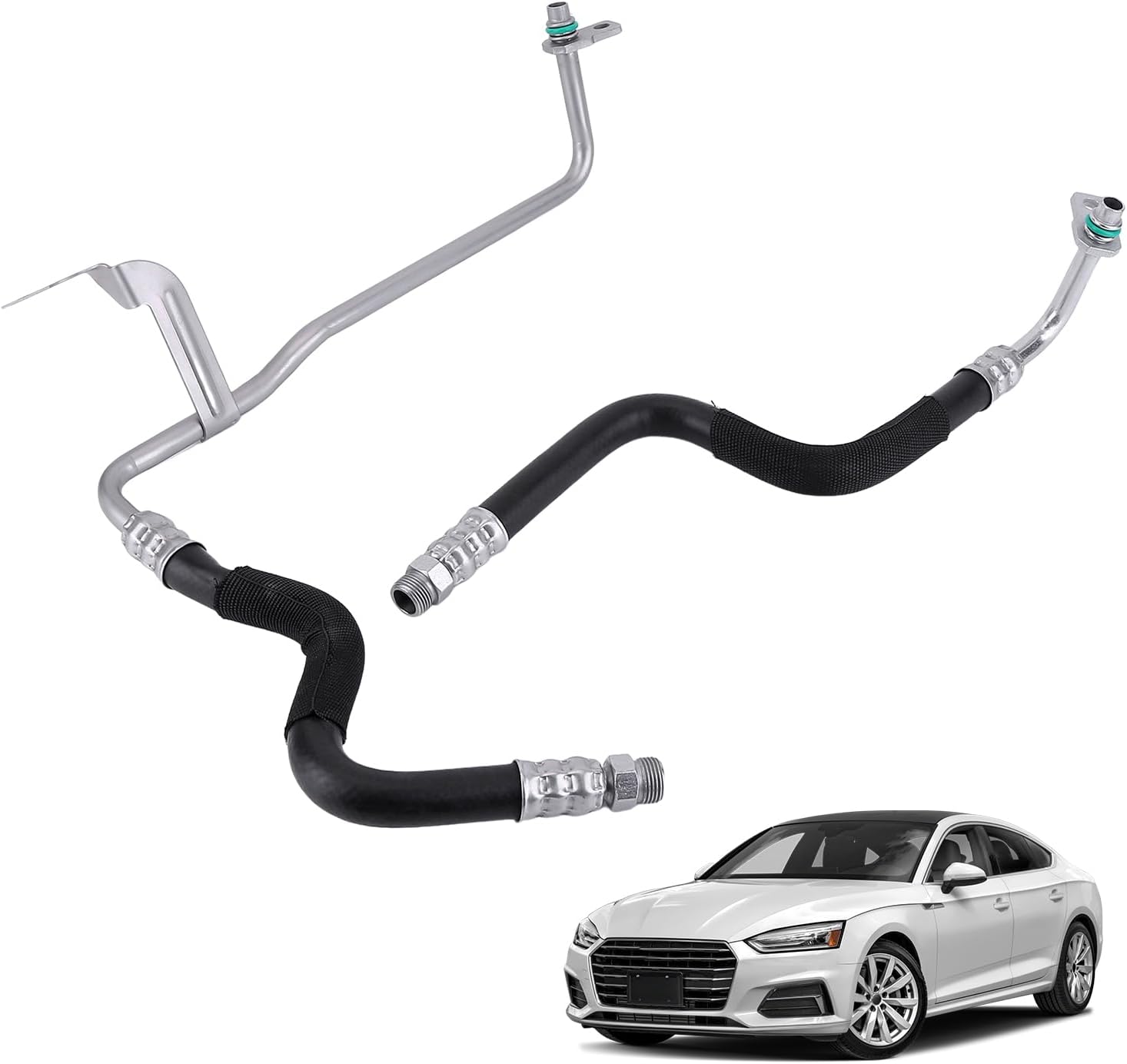 Zcargel Auto Transmission Oil Cooler Line Transmission Oil Cooler Line Hose Assembly Fit for Audi A4 B8 A5 1.8 2.0T Aluminum Automatic Transmission Oil Cooler Hose Pipe Replace 8K0317825R 8K0317826AJ