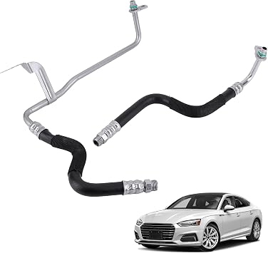 Zcargel Auto Transmission Oil Cooler Line Transmission Oil Cooler Line Hose Assembly Fit for Audi A4 B8 A5 1.8 2.0T Aluminum Automatic Transmission Oil Cooler Hose Pipe Replace 8K0317825R 8K0317826AJ