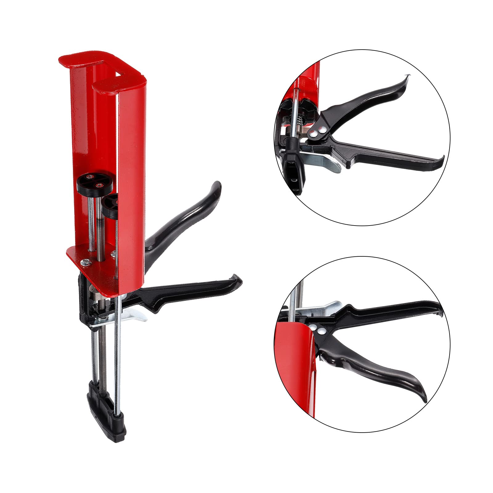 sourcing map Manual Adhesivo Aplicación Aplicador, Doble Componente Cartuchos Epóxico Calafateador Pistola, 25:1 Empuje Proporción para 400ml (1:1), Rojo