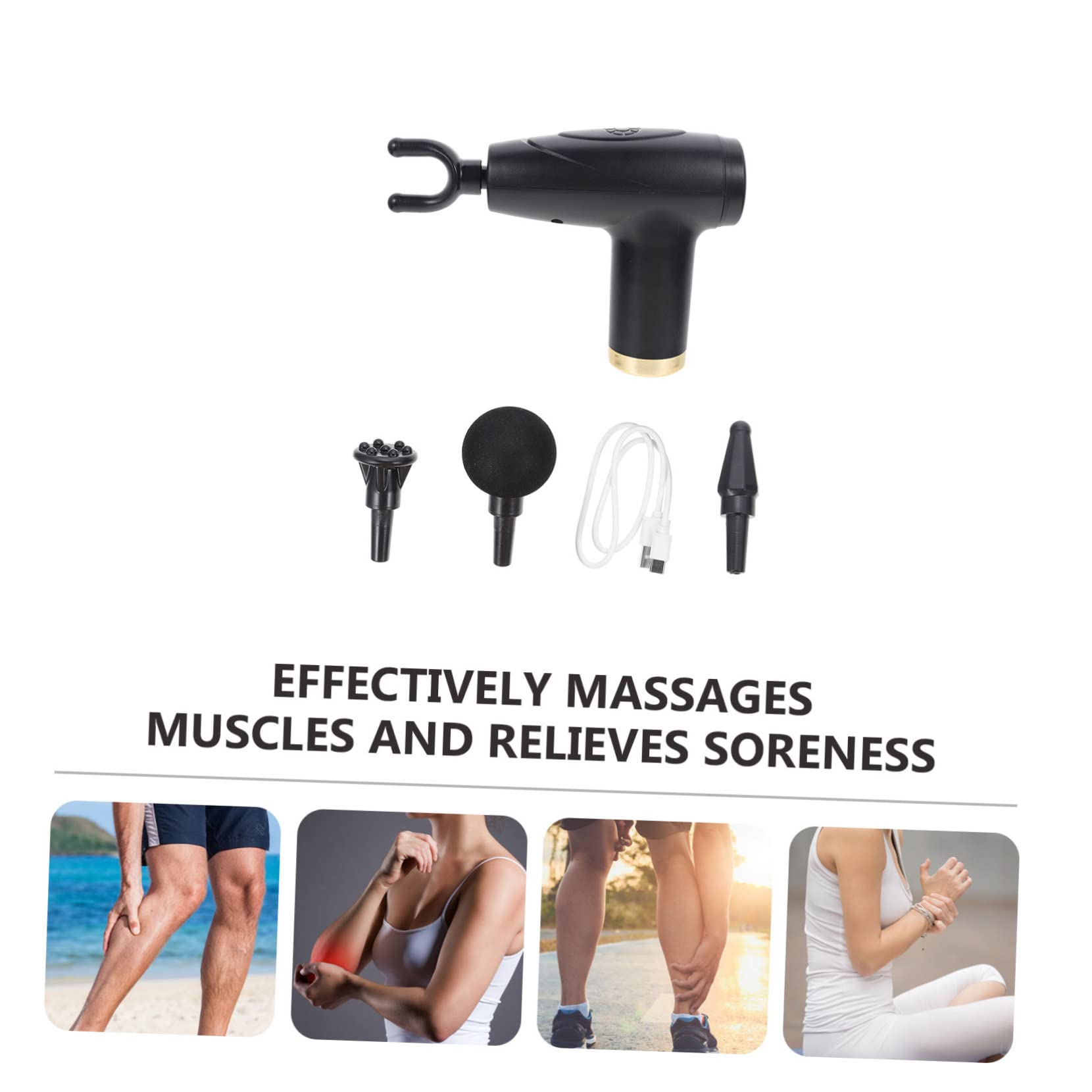 Ipetboom Masajeador de Percusión Eléctrico Masajeador Muscular 6 Niveles de Ajuste Motor de 3200 Rpm Relajación Muscular Casa Oficina Viaje