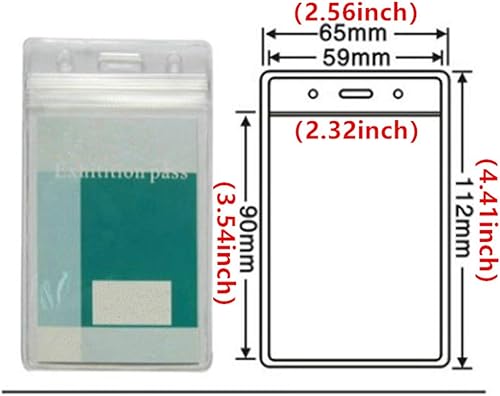 Miniatura 5 de Portatarjetas de identificación transparente, cierre vertical con cremallera, de plástico, impermeable, resellable, de PVC, para identificación,