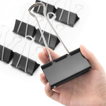 OWLKELA 3 Inch 6 Pcs Jumbo Binder Clips, Extra Large Black Paper Clamps for Home, School and Office Supplies