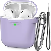 Vista 33 de AhaStyle Funda Protectora de Silicona Mejorada [LED Frontal Visible] Compatible con Apple AirPods 2 y 1 (Negro)