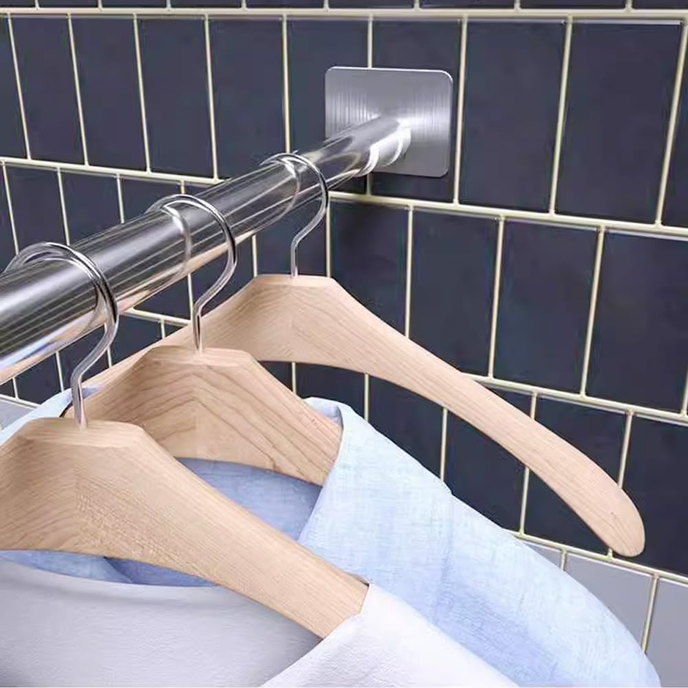 Barra de cortina de ducha ajustable en forma de T, barra de ducha telescópica de acero inoxidable para baño, bañera y vestuario (1,4-2,2 x 0,7-1,1 m), diseño moderno, fácil instalación