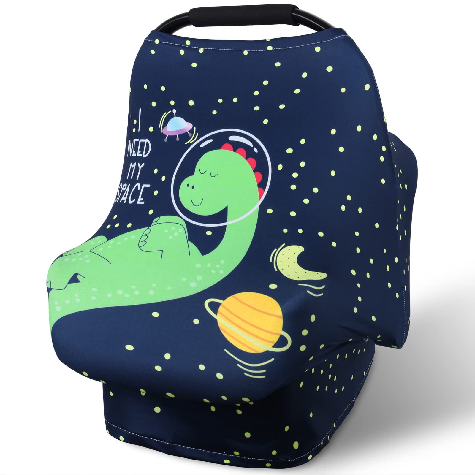 Metplus Car Seat Canopy Nursing Cover for Babies, Baby Carseat Cover Carrier Cover Breastfeeding Cover for Boys Girls, Soft Stretchy Breathable and