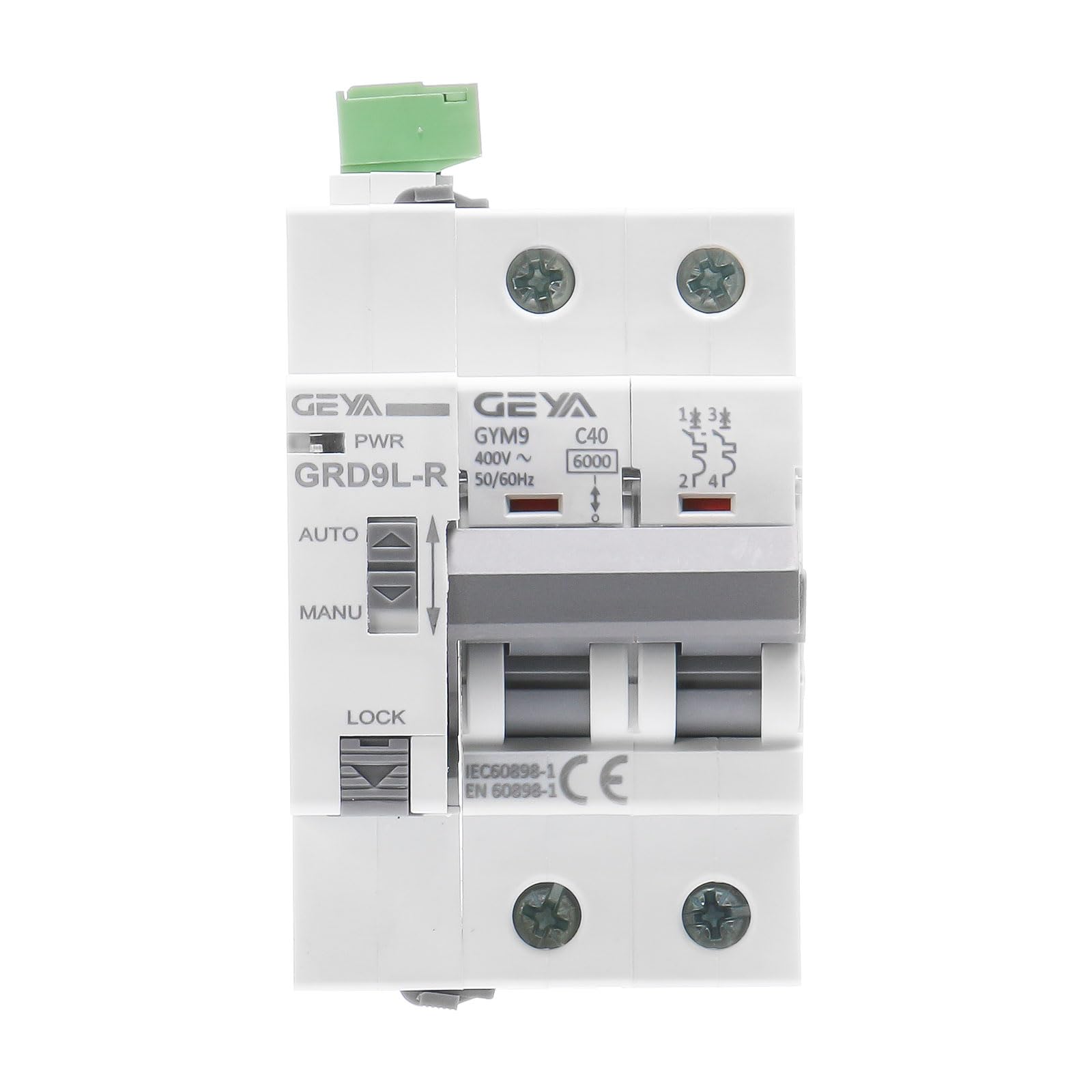 GEYA Auto recloser Device Coupled with Miniature Circuit Breaker Self-Reclosing MCB Device Smart Home (Auto Recloser AC220V+2P-MCB-40A)