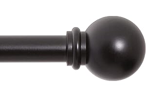 Kenney Chelsea Ball End Decorative Curtain Pole - Black