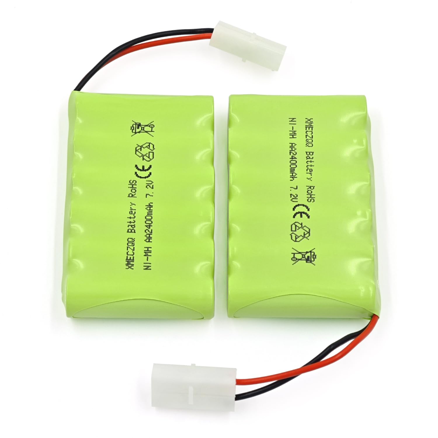 Batería NiMH de 7,2 V 2400 mAh, 2 Baterías de Repuesto con Enchufe KET, Adecuado para Electrodomésticos y Juguetes de Control Remoto como Coches, Excavadoras y Barcos