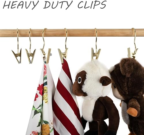 Miniatura 4 de KOOBAY Gancho de botas de 45 pulgadas gancho de metal para trajes clips dorados para guantes zapatos ganchos extensiones de pelo clips paquete de 12