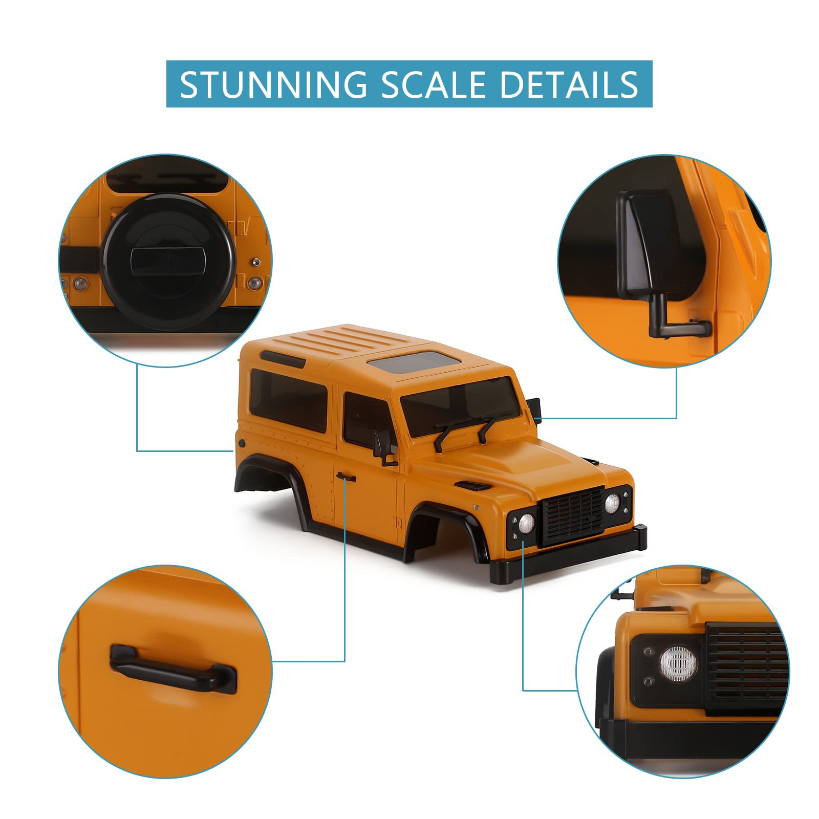 Amazon.com: INJORA RC Car Shell Micro Scale D90 Hard Plastic Body