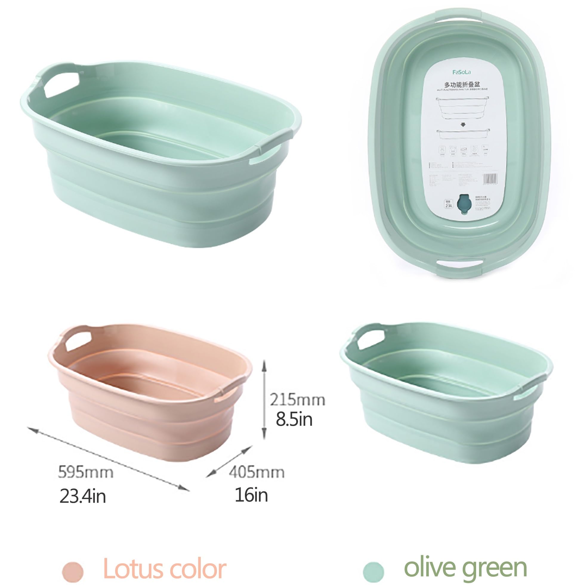 Fußbad Faltbare Fußbadewanne, Fußwanne Fussbad Tragbares Klappbares Fußbecken Reiseverdickte Multifunktionale Fußbadewanne Fußbadewanne Mit Griffen Faltbare Wanne Für Wäsche ( Color : Green , Size : 2