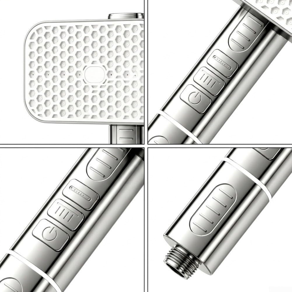 Fauhapyway Cabezal para ducha con para filtro 120mm Antical Silicona Cabezal(silver)