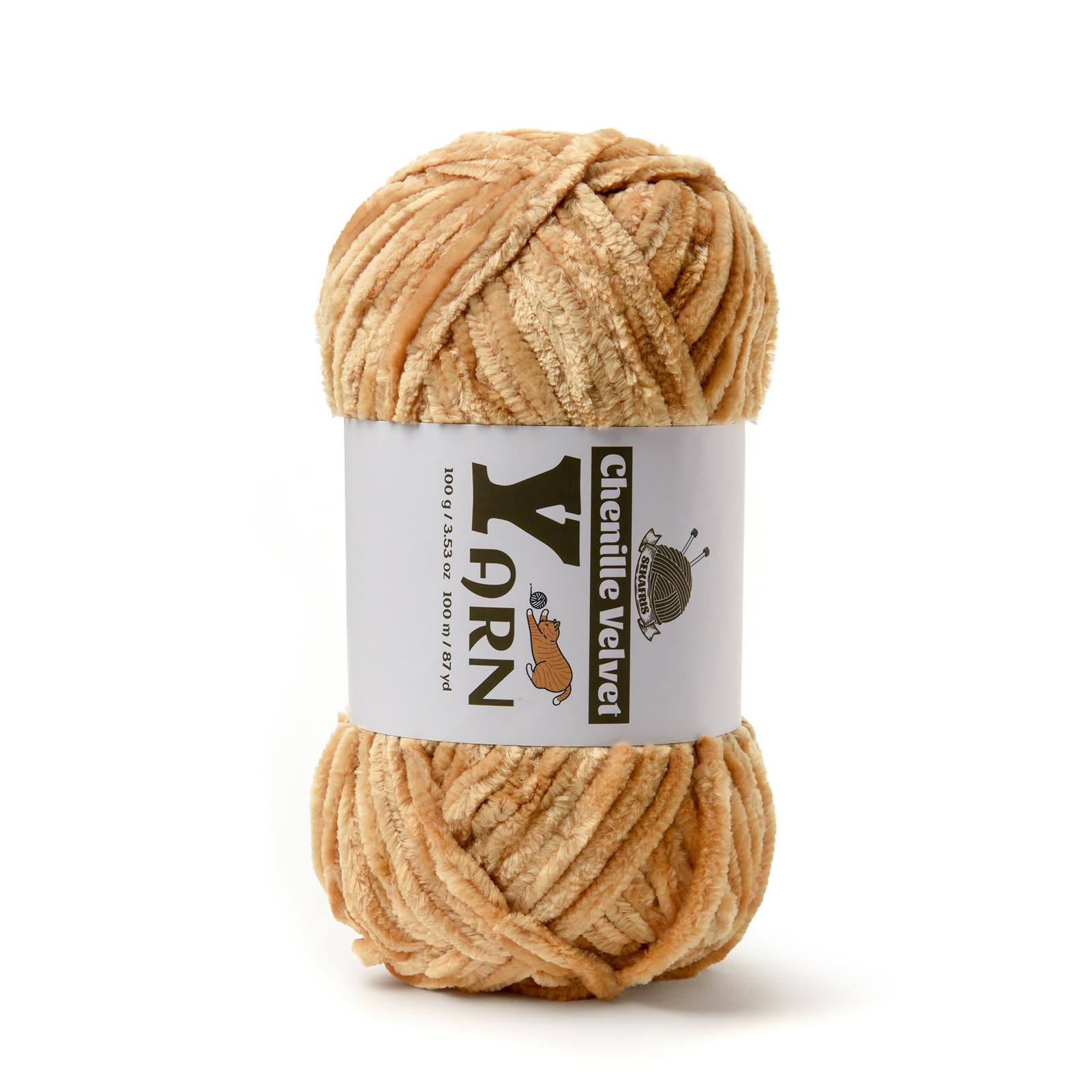 Chenille Crochet Khaki Yarn 1 Pack