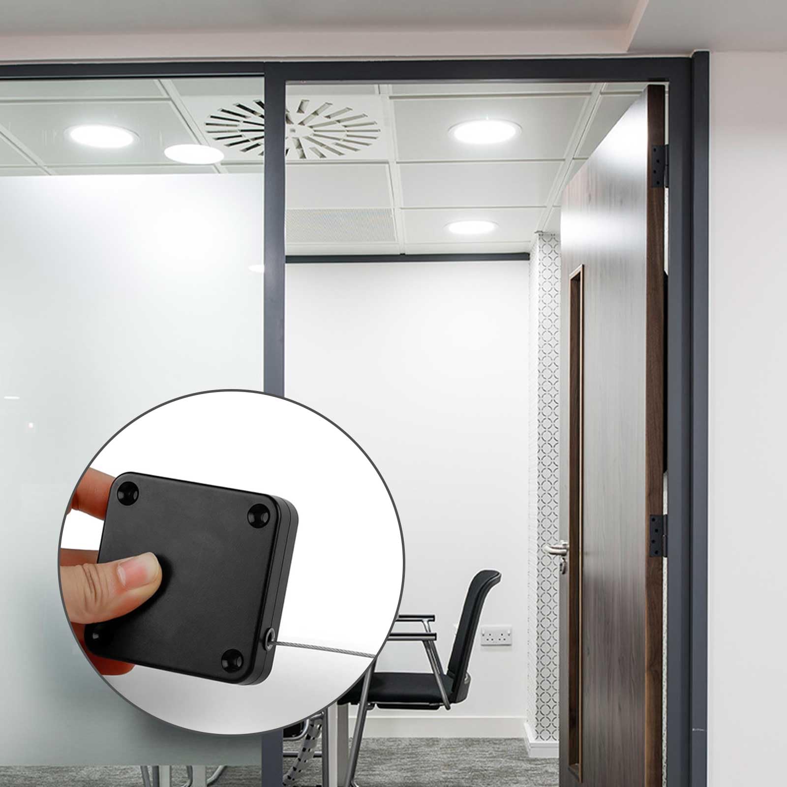 Chiudiporta Automatico, Chiudiporta, Resistenza Alla Trazione 1200 N, Tampone Chiuso, con Coulisse, Facile da Installare (Lunghezza Linea 1, 2 m, Diametro 1, 2 mm)