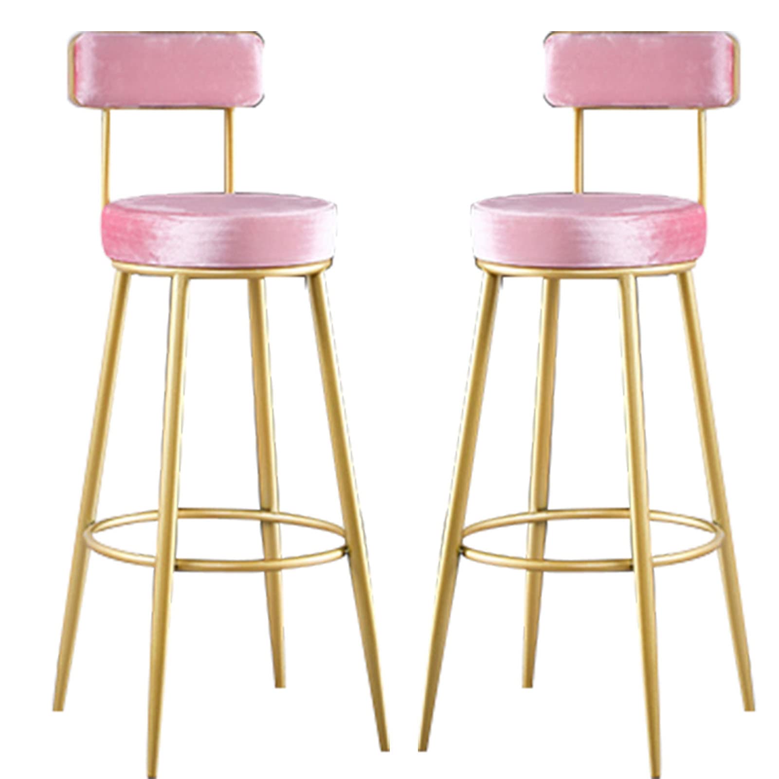Ensemble de 2 tabourets de bar velours chaises hautes design avec dossier doux