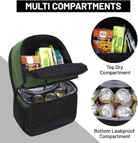 Miniatura 2 de MIER Mochila térmica 2 en 1 aislada para hombres y mujeres, mochila de senderismo con compartimento para el almuerzo, cubierta doble, a prueba de