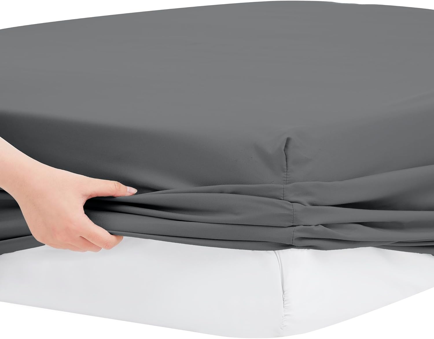 Modern Threads 6-Piece Bed Sheet Set - Deep Pocket, Soft Brushed Microfiber Sheets, Cool & Breathable for Mattress Up to 21 Inches, Includes 4 Pillowcases, Flat & Fitted Sheets, Gray King