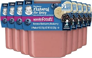 Gerber 2nd Foods Banana & Mixed Berry, 4 Ounce Tubs, 2 Count (Pack of 8)