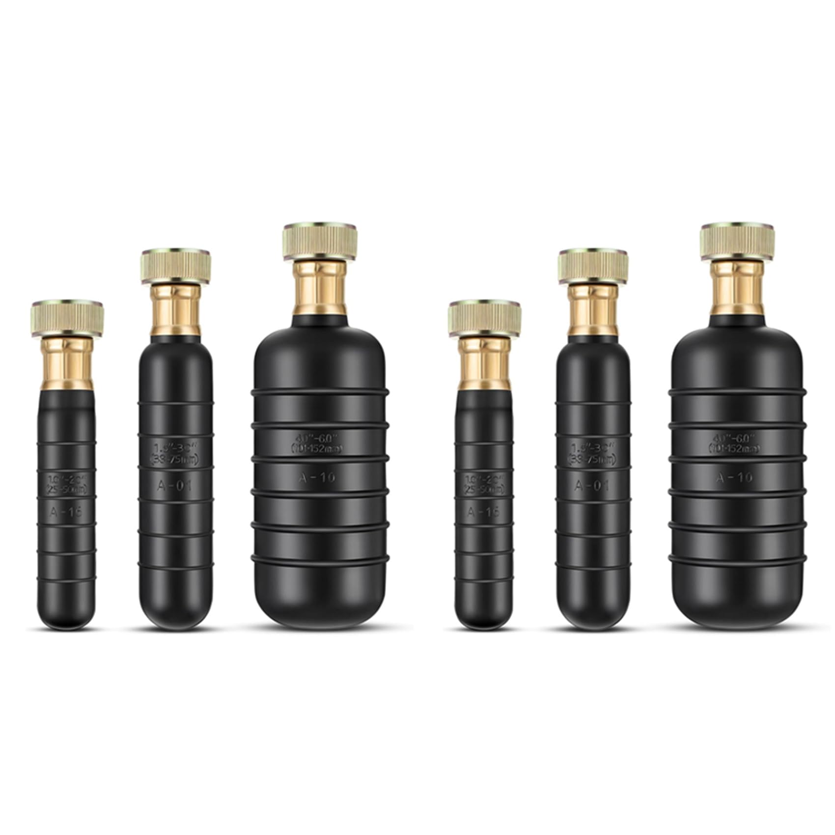 Jnchdghwa Black Drain Bladder Kit,6 Pcs Drain Cleaning Bladders Fits 1 To 6 Drain Pipe, Unclogs Stubborn Blockages In Main Drain & Sewer