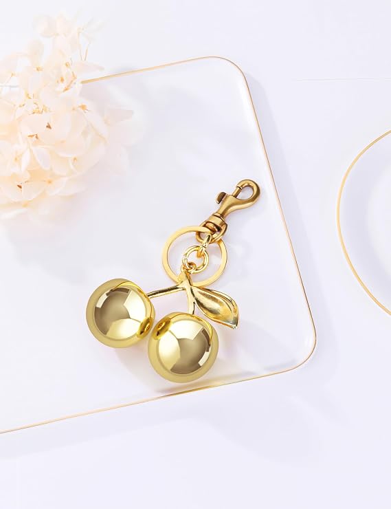 OVRUNS Cherry Bag Charm Women Cute Cherries Keychain Sparkling Purse Charms Pendant for Handbag Wallet Car Phone