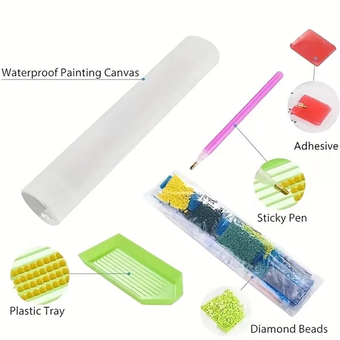 Diamond Painting Bunt Diamant Painting Bilder Erwachsene/Anfänger, 120 X 40 cm Groß xxl 5D Diamond Painting Herz für Wand Deko, DIY Stickerei Kreuzstich Diamant Kunst Set für Home Décor, Geschenke