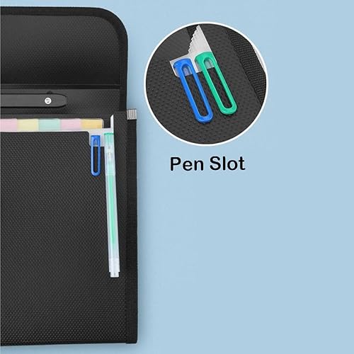 Miniatura 4 de Foolscap - Organizador de archivos de acordeón extra grande con asa de 12 bolsillos, carpeta de archivos expandible portátil, organizador de