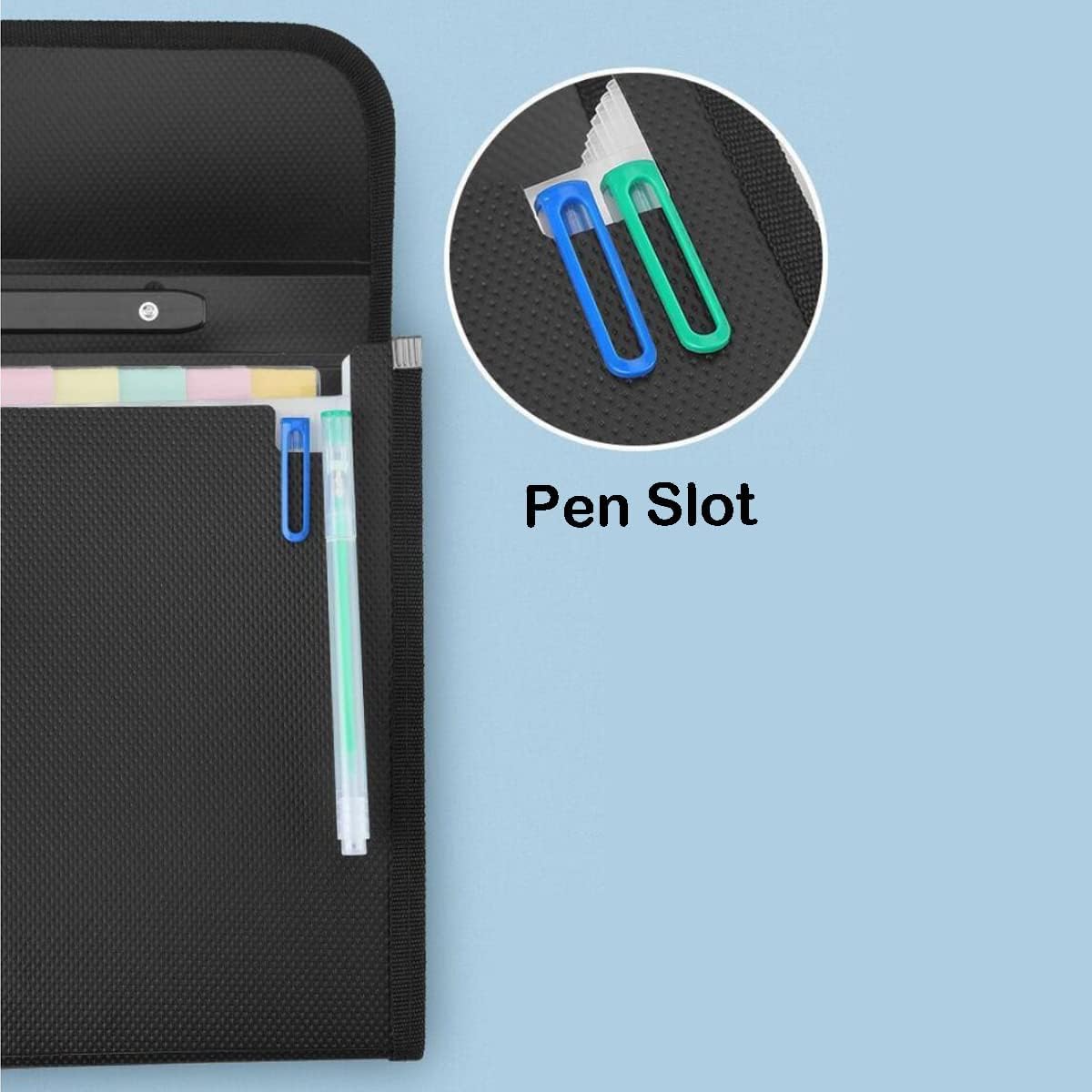 Confezione da 2 organizer per documenti a fisarmonica con 13 tasche con manico resistente, formato TRANBO Lettera/A4, organizer portatile per documenti, in plastica espandibile, per viaggi, scuola,