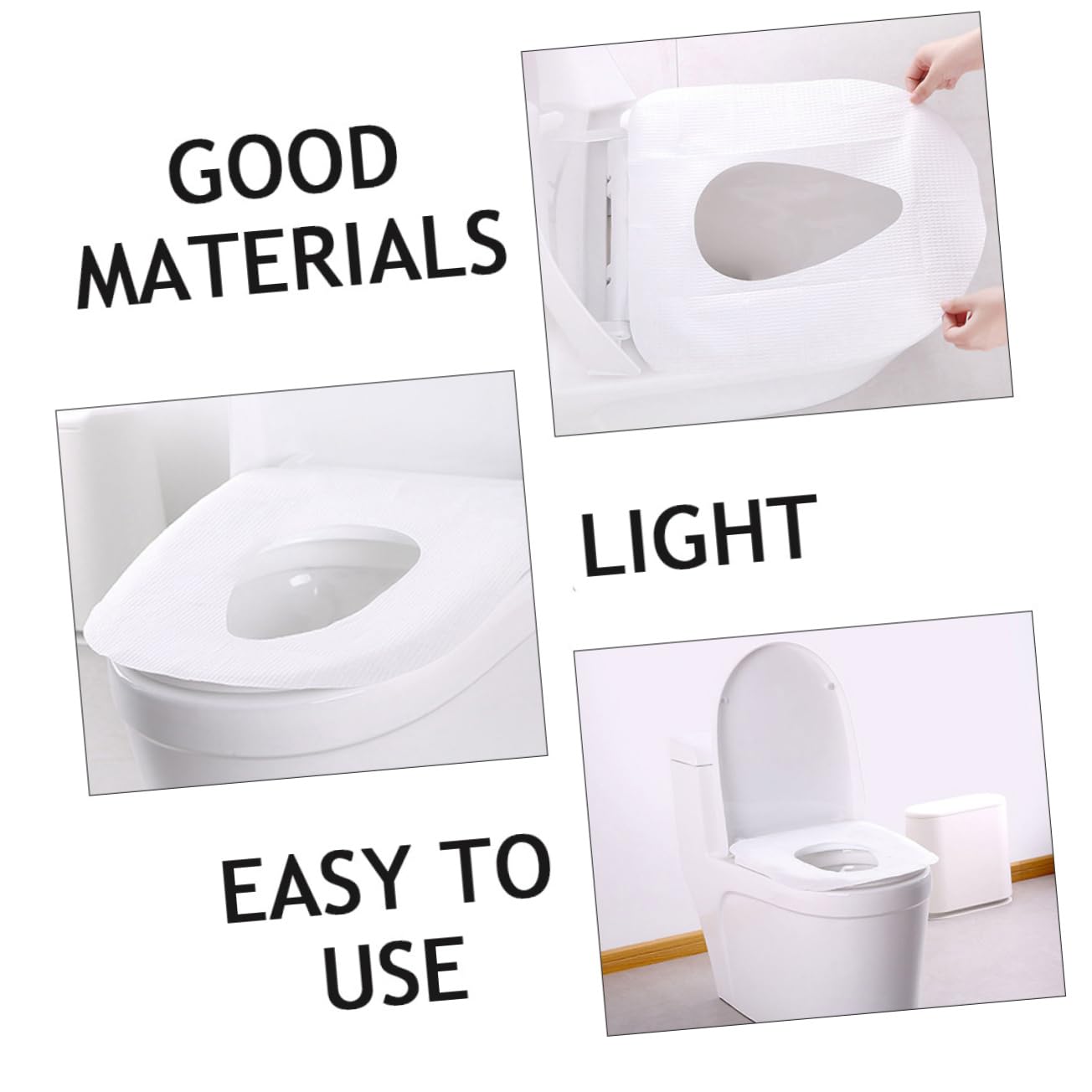 SHOWERORO 30pcs Disposable Toilet Covers Seat Covers for Toilet Adhesive Pulp Material Gentle for Travel Home