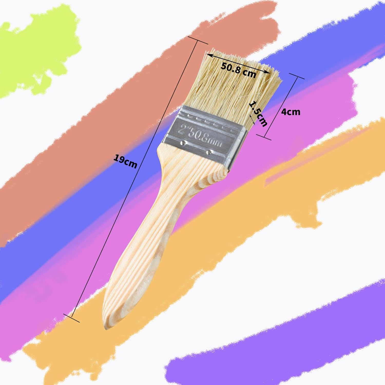 JUYO VONSAN 100Pcs 4 Inch Chip Paint Brushes for Wall 4“ Paint Brushes Brushes Bulk Household Bristle Chip Brush for Art Crafts Glue Varnish Oil Stain (4 Inch)