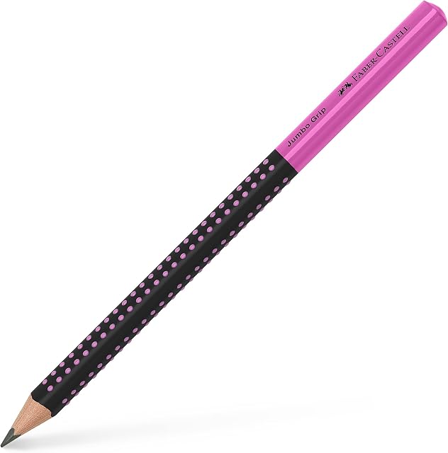 Faber-Castell Graphite Pencil, Jumbo Grip - Two Tone Black/Pink