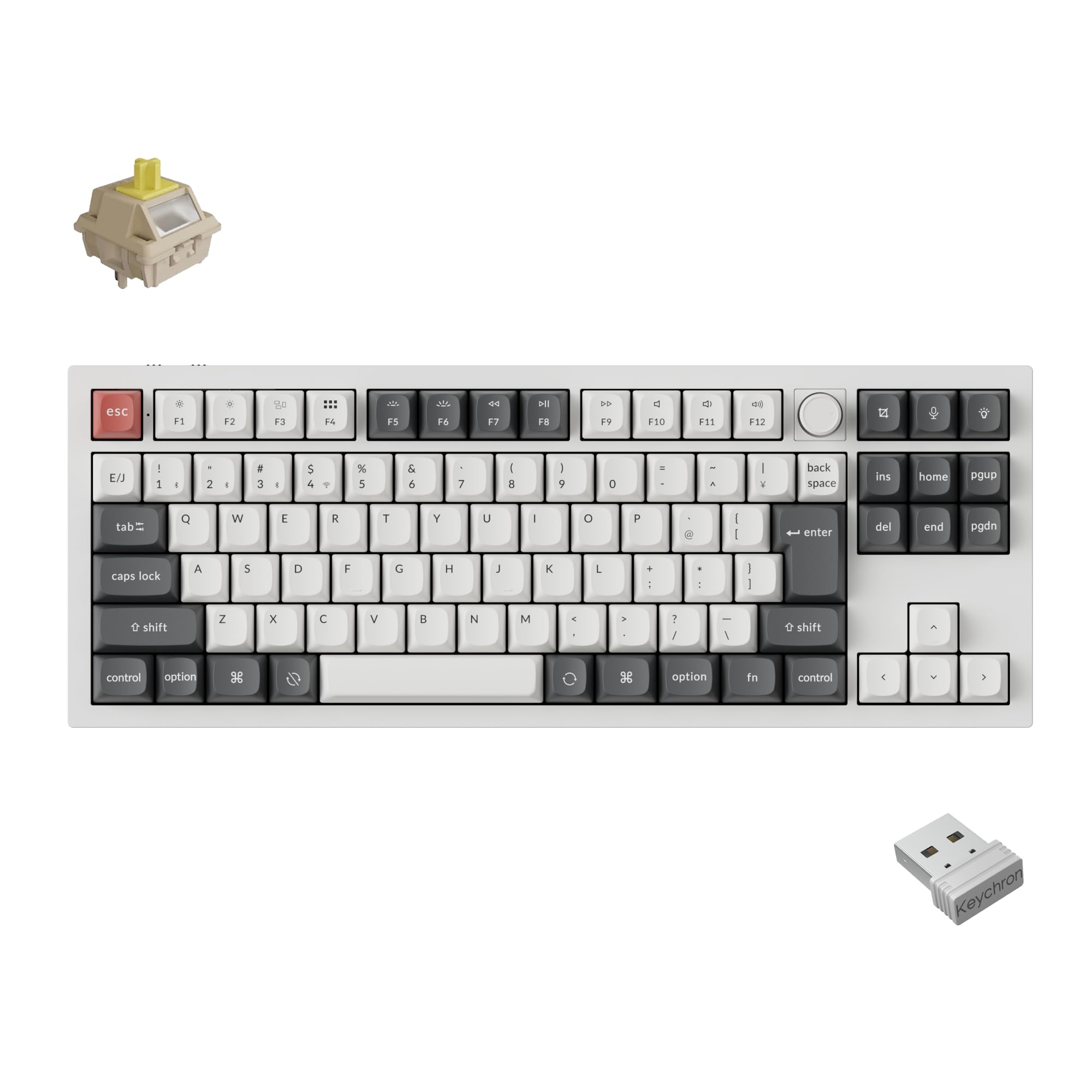 Keychron Q3 US配列 ホワイト 赤軸 QMK対応 パームレスト付 Amazon | 「国内正規品」Keychron Q3 Ultra 8K メカニカルキーボード