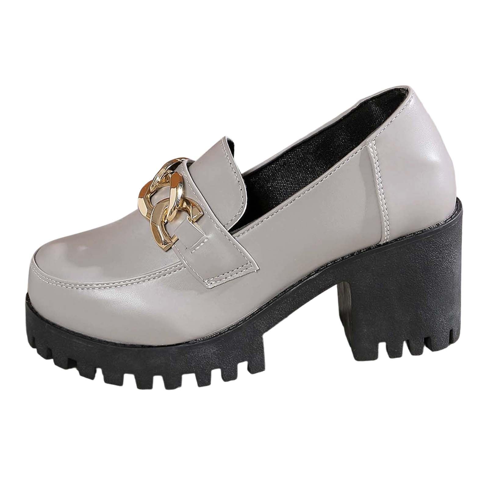 Mocassini da donna con plateau, eleganti, comodi, con suola profilata antiscivolo, in pelle PU, scarpe da trekking da donna, per ufficio, campus, scarpe per il tempo libero