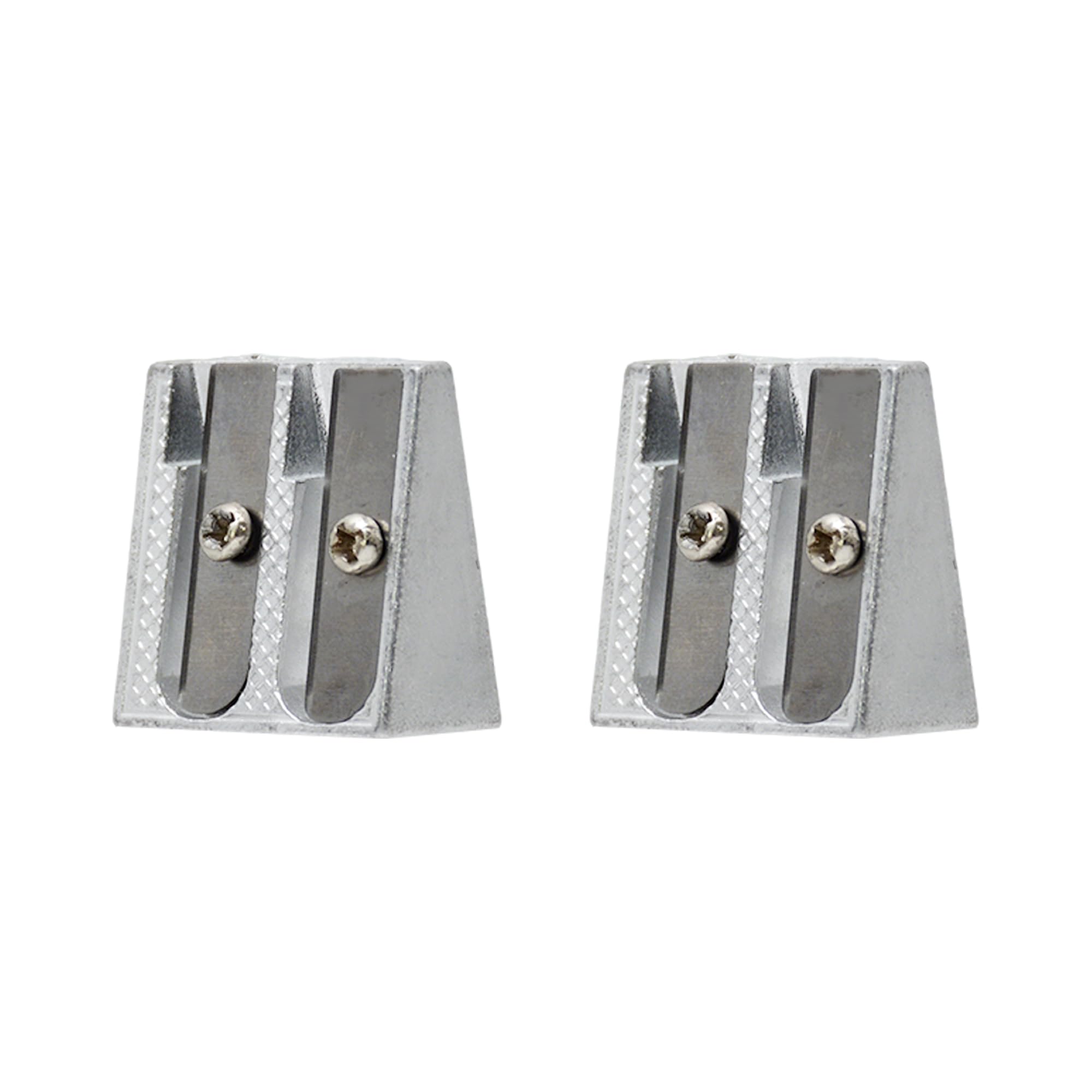2PCS Metal Pencil Sharpeners with 2 Holes, Metal Sharpener Pencil Sharpeners for School Pencil for Home School Office Stationery