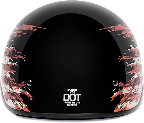 Miniatura 3 de VCAN Cruiser - Casco de motocicleta de media cara con visera abatible, pico extraíble y hebilla de liberación rápida