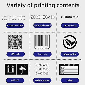Handheld Inkjet Printer, Handheld Printer Portable with 4.3 Inch Touch Screen Quick-Drying Inkjet Coding Machine for Expire Date, Barcode, QR-Code, Logo, Batch Series Number
