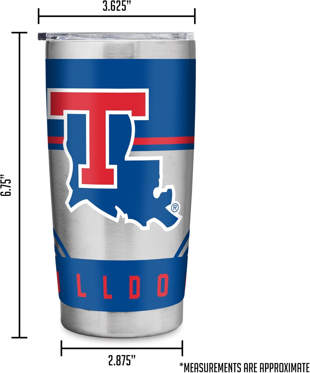 Rico Industries NCAA Louisiana Tech Bulldogs 20oz Stainless Steel Tumbler with Lid - Great For Coffee, Tea, Water or Cocktails - Image 6