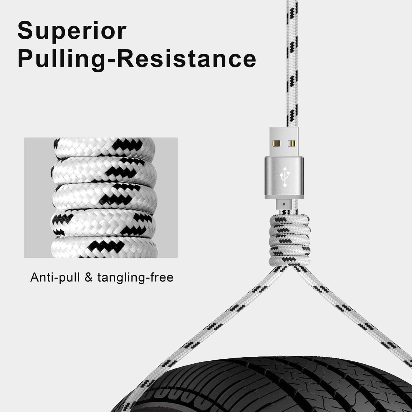 10Ft Multi Charging Cable 3A, 2Pack Braided Fast Charging 3-in-1 Multiple Charger Cable with IP/Micro USB/Type C Adapter Port for Cell Phones/iPhone 17 16 15 14 13/ Samsung/Pixel/Tablet and More - Image 5