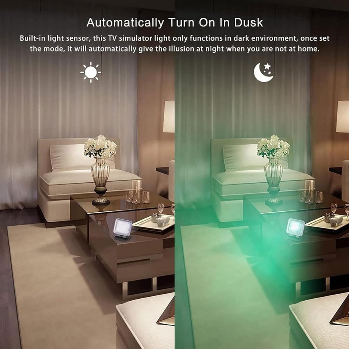 Lot de 2 Faux simulateurs de télévision, simulateur de télévision LED, équipement de sécurité Anti-cambriolage pour la Maison, simulateur de télévision Anti-cambriolage, Mise sous Tension automatiqu