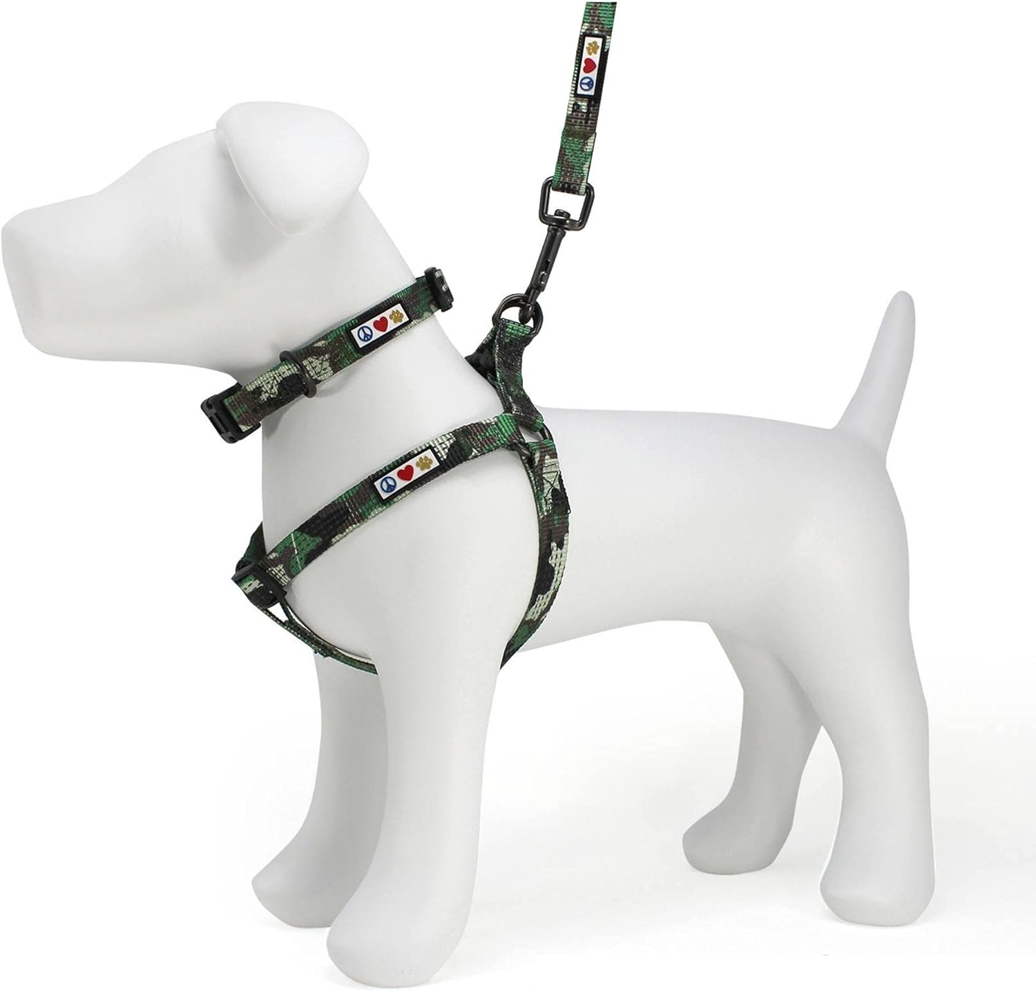 Pawtitas Value Bundle Set | Small Reflective Dog Harness + Small Reflective Dog Collar + Small Reflective Dog Leash – Green Camouflage Set