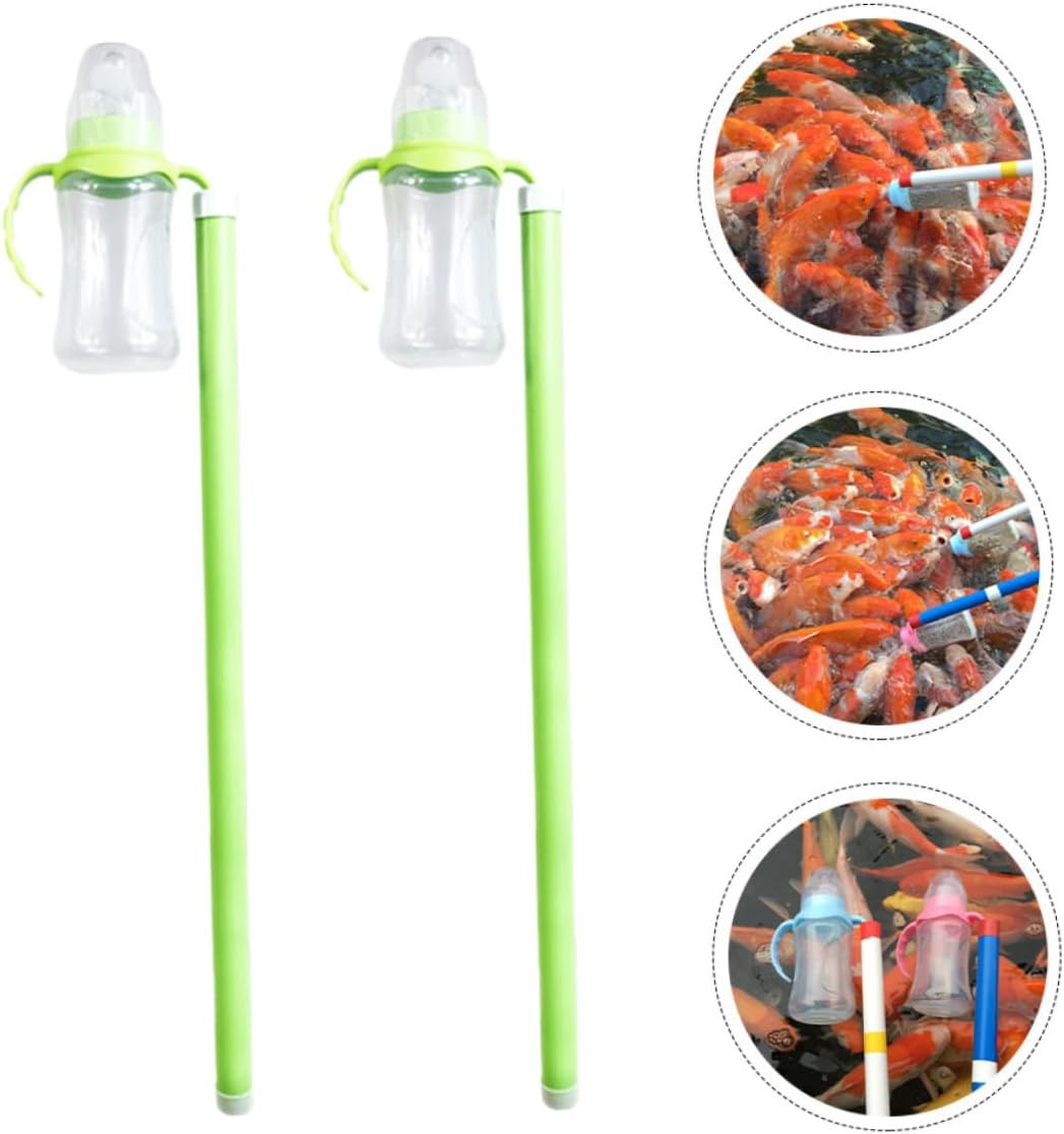 SUPVOX 2pcs Fish Food Feeder Bottle Pole Aquarium Carp Feeder for Feeding Design for Betta