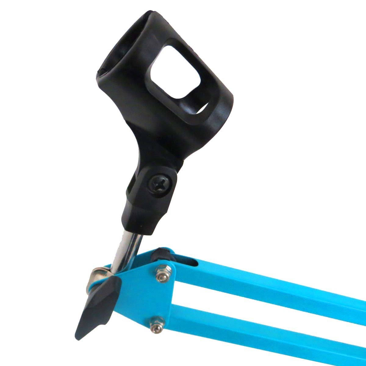 keepdrum NB35 BL Blau Gelenkarm Mikrofonstativ + MS089SV Mikrofon Spinne Silber für G-Track