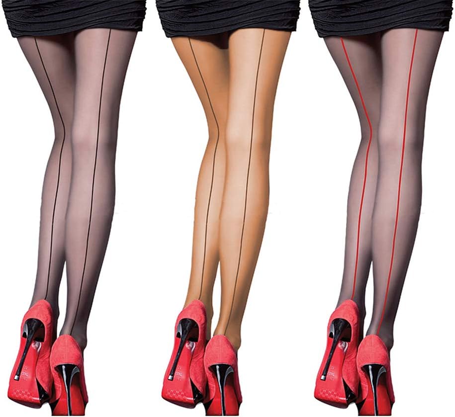 Womens Sexy Back Seam Tights Sheer Pantyhose with Backseam