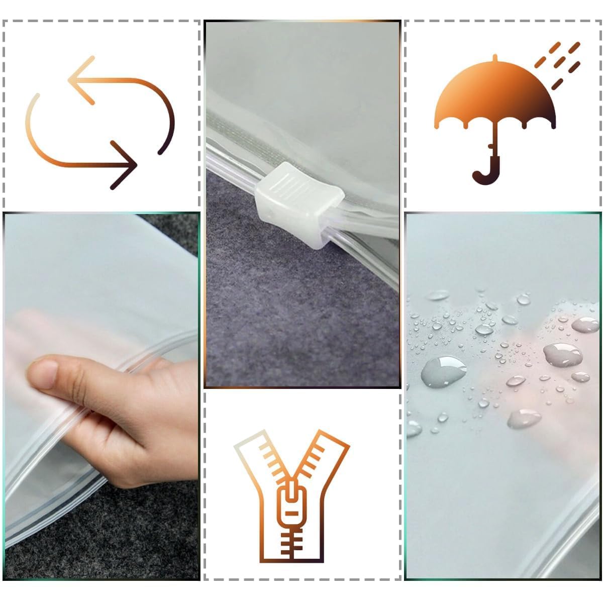 Produktbild von Zip Beutel Wasserdicht 34 Stück Zipper Beutel Bikini Bag Gefrostet Ziplock Beutel Zip Tüten Bag Plastikbeutel Kleiderbeutel Aufbewahrungsbeutel Für Unterwäsche Handtuch Schuhe Kosmetik (5 Größen