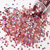 Ultra-mince en forme de coeur ongles paillettes holographique Laser miroir Flash lumineux amour coeur Patch artisanat beauté ongles décoration 10Ml