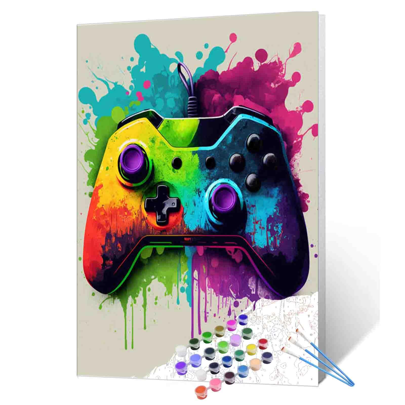 Paint by Number Kits 16 x 20inch Canvas DIY Oil Painting for Kids, Students, Adults Beginner with Brushes & Acrylic Pigment - Colorful Video Game(Without Frame)-Best Gamer Gifts